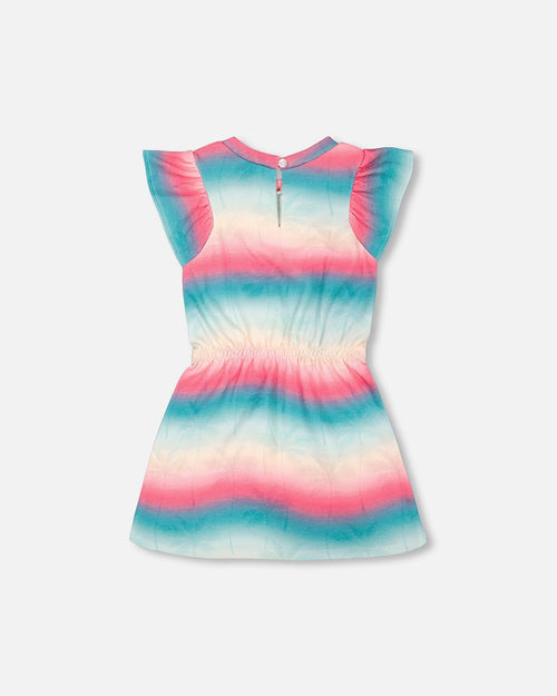 French Terry Dress Printed Tie Dye Waves - F30J92_095