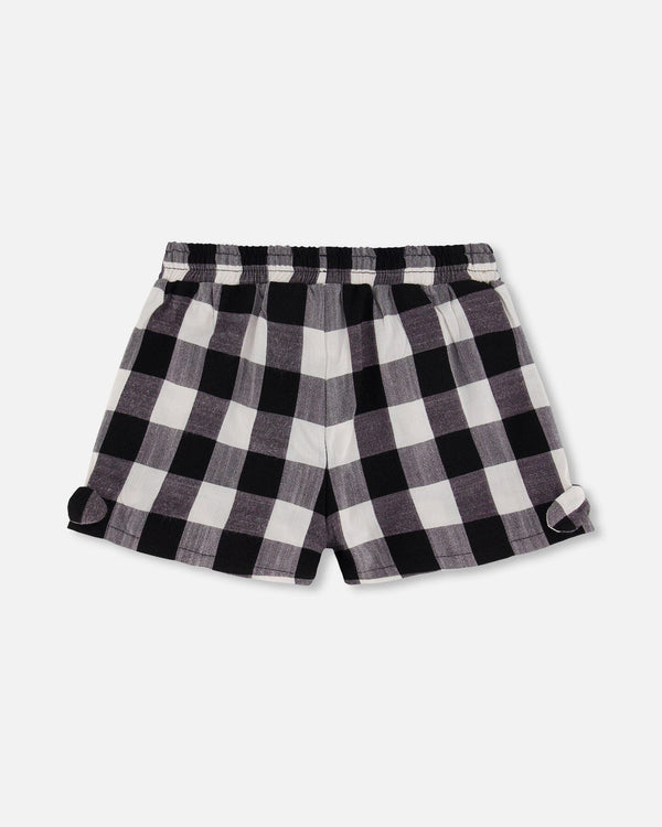 Short With Knots Vichy Black And White - F30K27_029