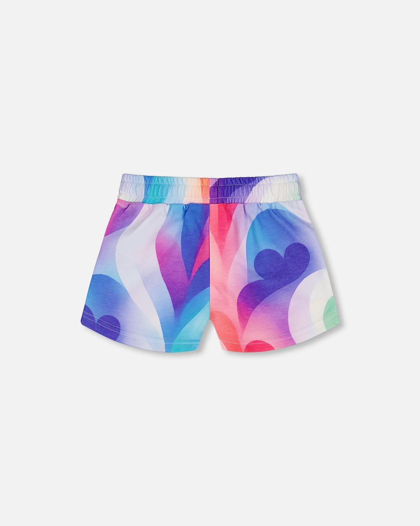French Terry Short Printed Rainbow Heart - F30L25_039