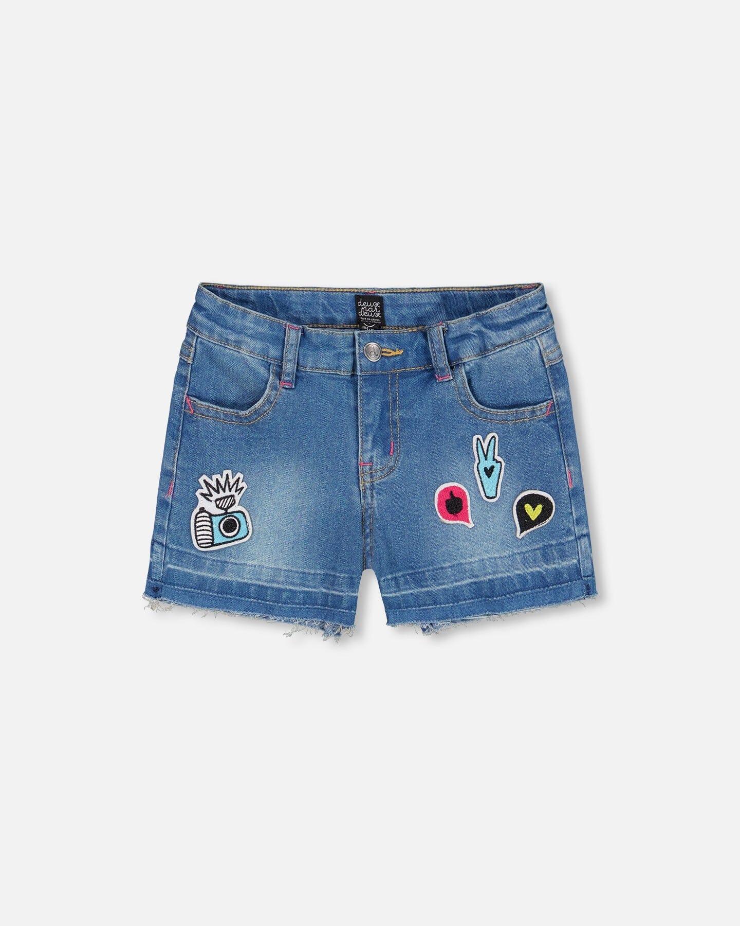 Blue Jean Short With Funny Patches - F30L27_123