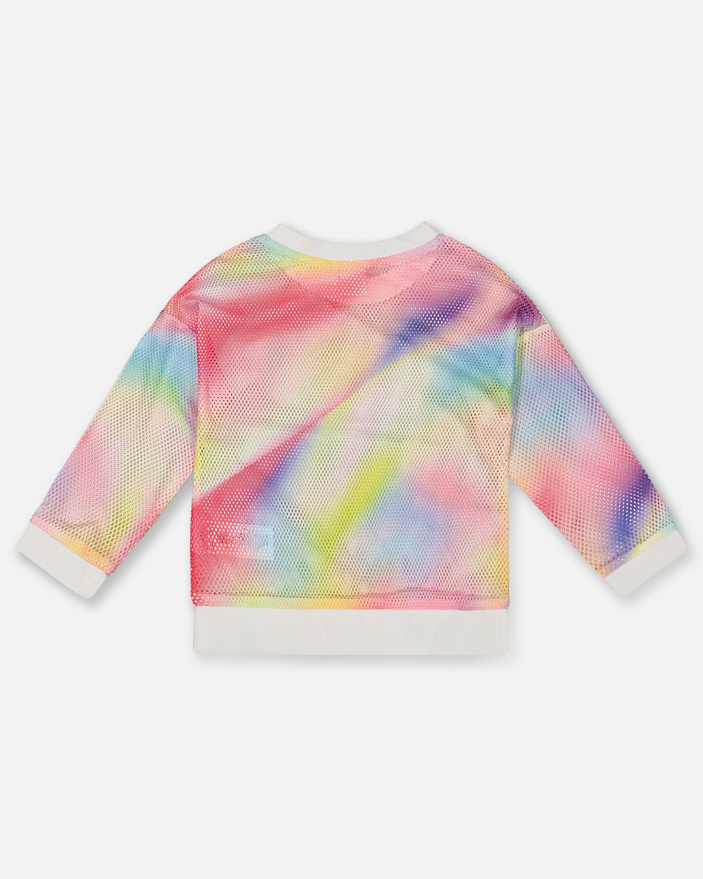 Long Sleeve Mesh Top Rainbow Print - F30L32_000