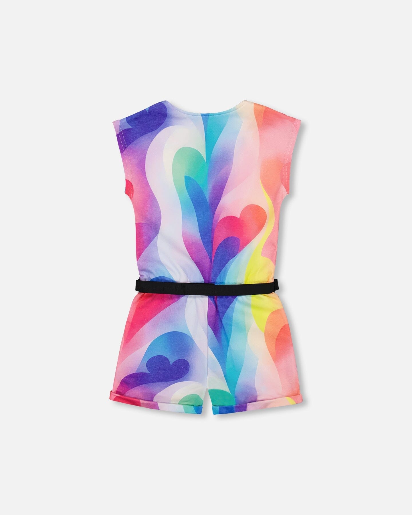 French Terry Jumpsuit Printed Rainbow Heart - F30L40_039