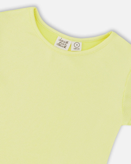 Bright Shiny Rib T-Shirt Lime - F30L72_304