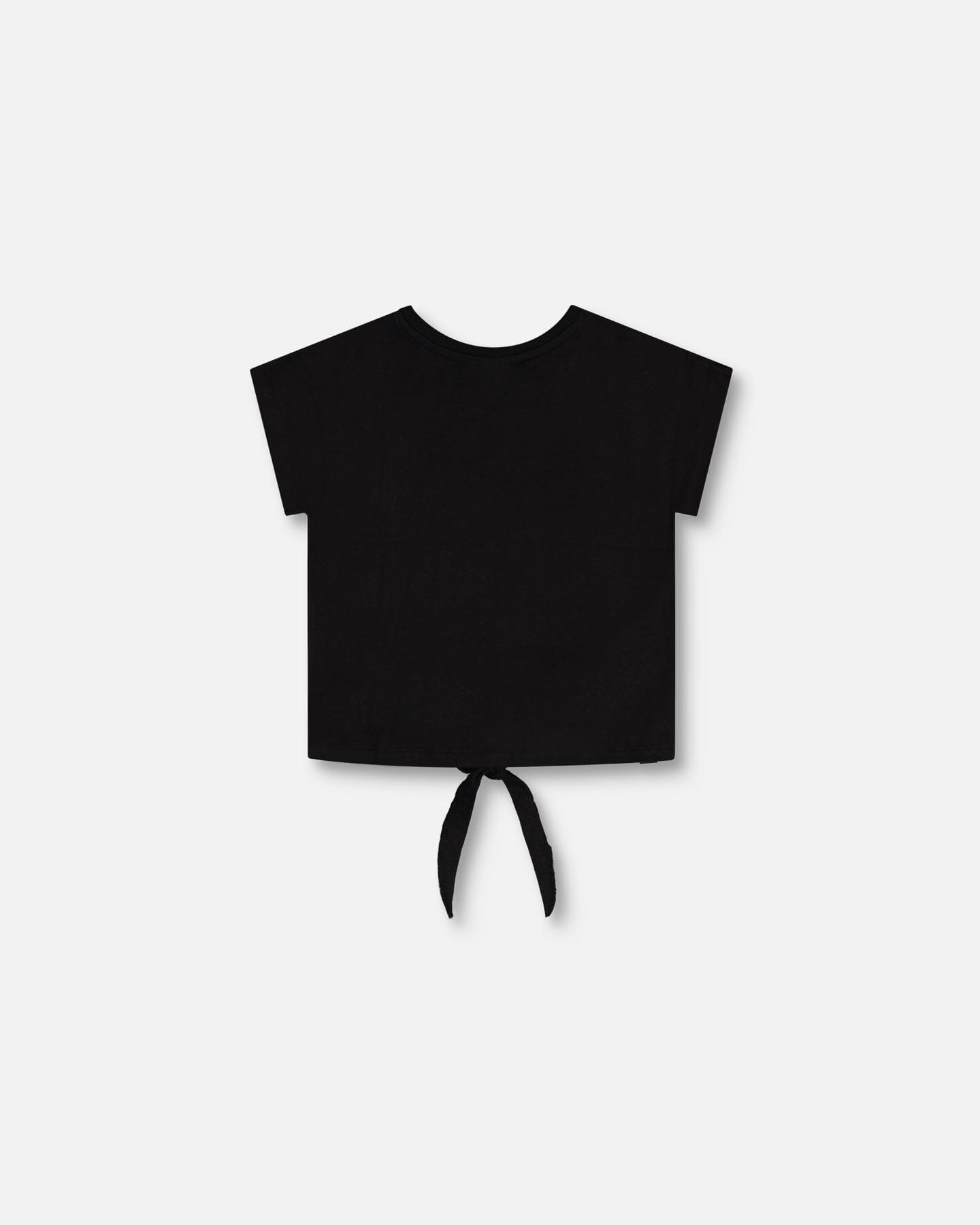 Organic Cotton T-Shirt With Knot Black - F30L73_999