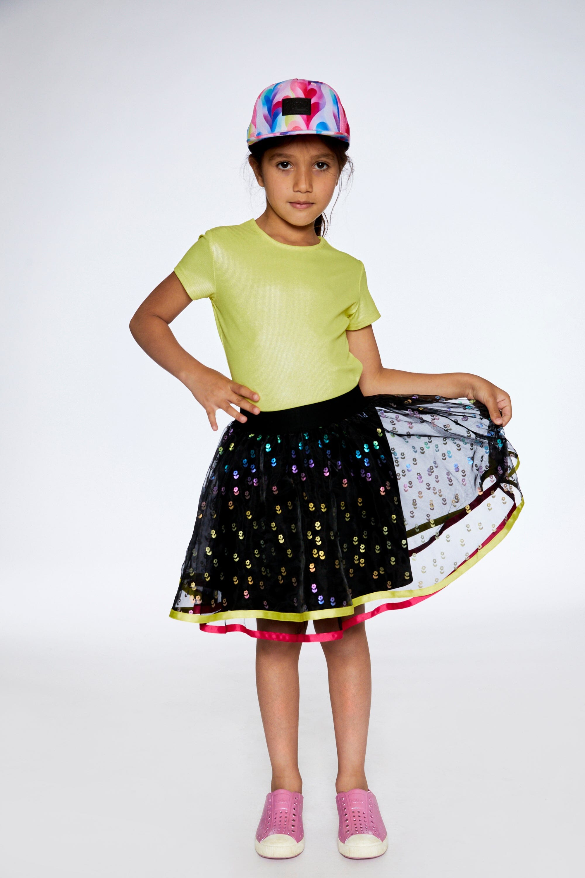 Printed Mesh Skirt Multicolor - F30L80_000