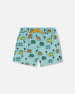 Mid-Thigh Boardshort Printed Beach Caravan - F30NB41_054