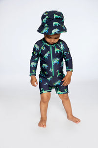 Beach Hat Grey Printed Dinosaurs - F30NBC_051