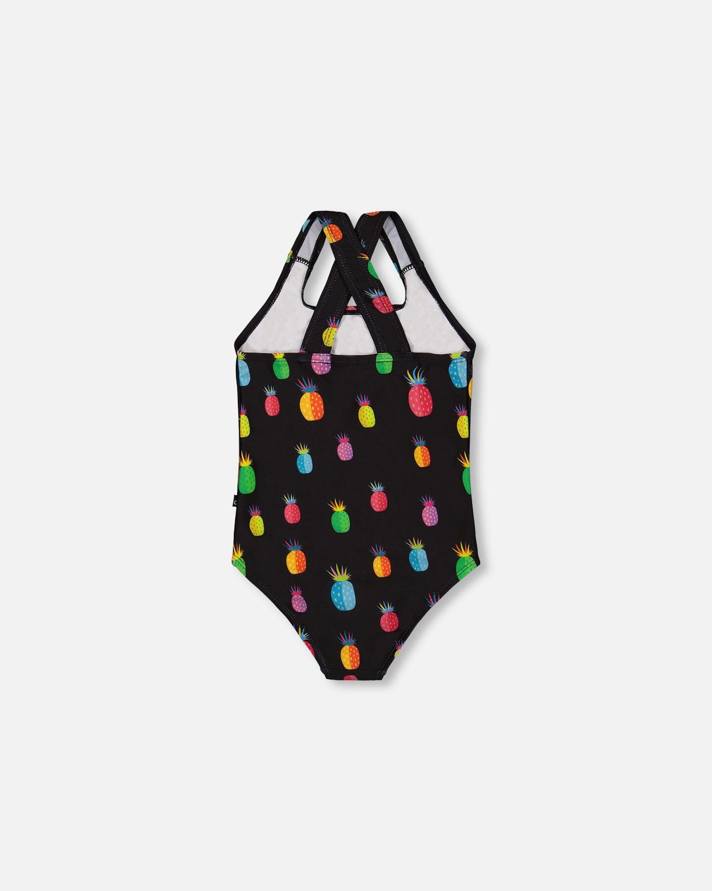 One Piece Swimsuit Black Printed Pineapples - F30NG21_049