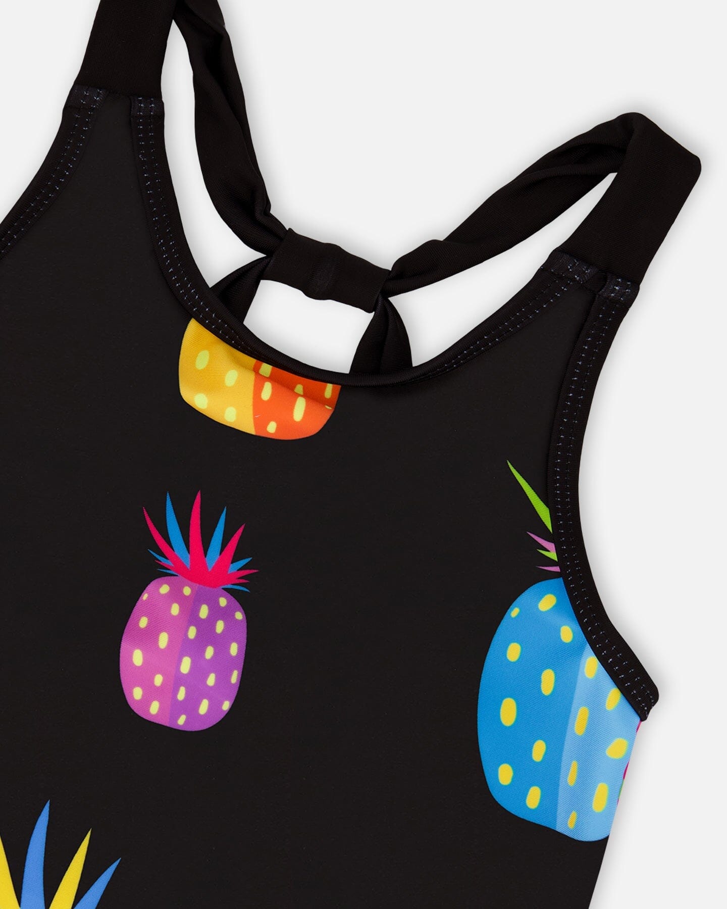 Beach Dress Black Printed Pineapples - F30NG24_049