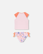 Two Piece Rashguard Swimsuit Lavender Printed Fields Flowers - F30NG30_043