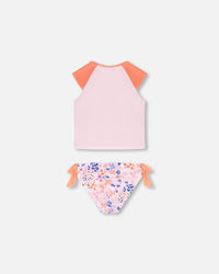Two Piece Rashguard Swimsuit Lavender Printed Fields Flowers - F30NG30_043