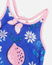 Beach Dress Royal Blue Printed Pink Lemon - F30NG54_057