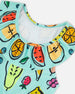 Two Piece Swimsuit Baby Blue Printed Fruits - F30NG60_058