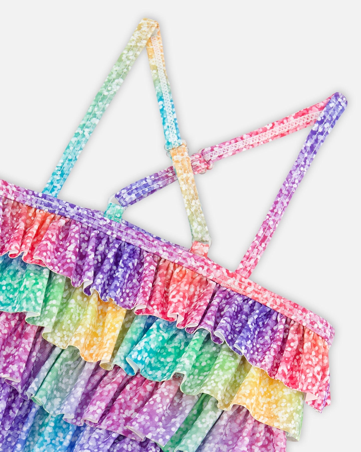 Two Piece Swimsuit Gradient Rainbow Print - F30NG70_067