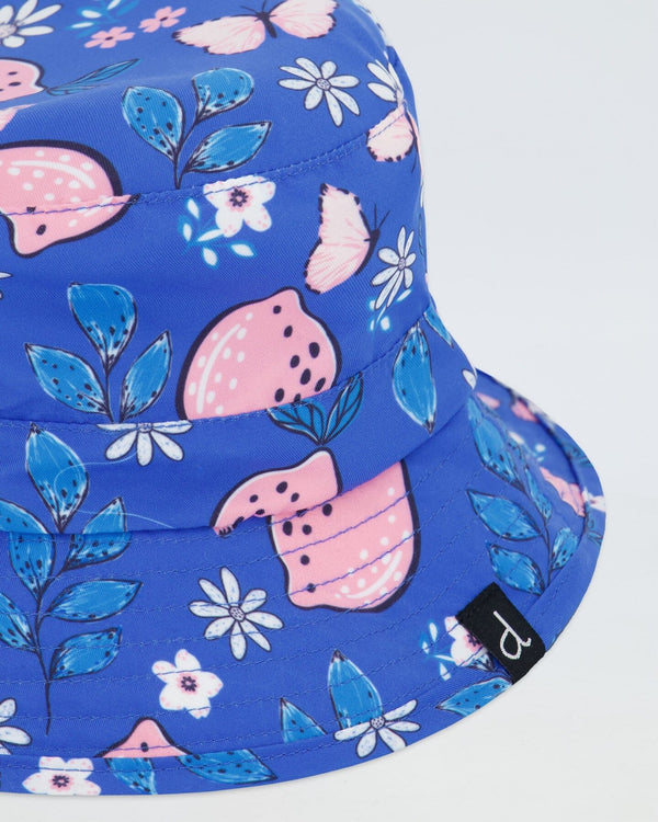 Beach Hat Royal Blue Printed Pink Lemon - F30NGC_057