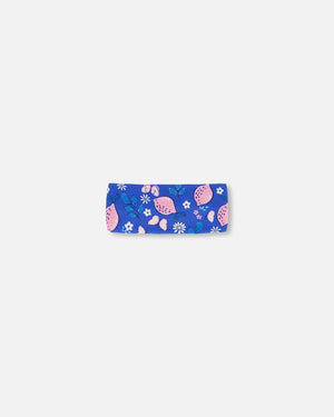 Swimwear Headband Royal Blue Printed Pink Lemon - F30NGHB_057