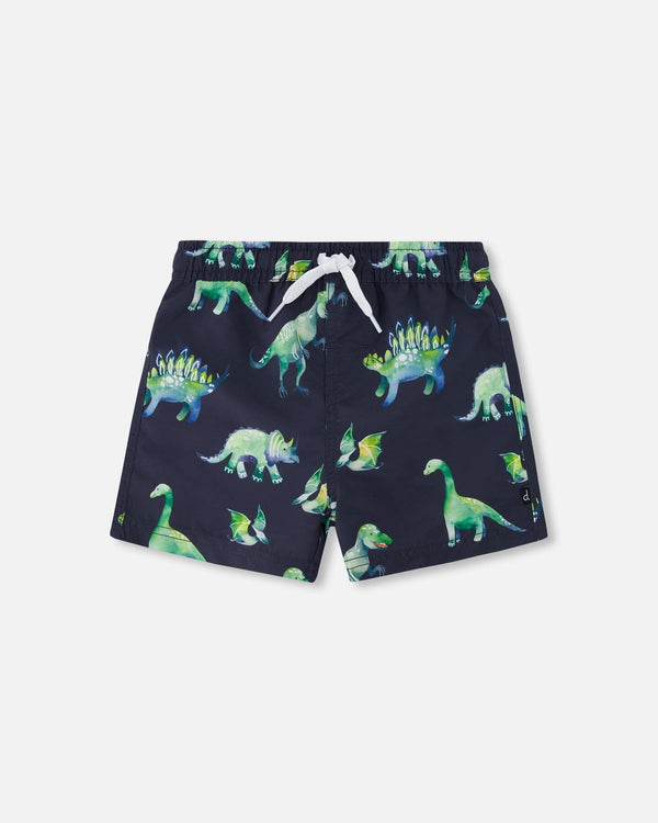 Men'S Boardshort Grey Printed Dinosaurs - F30NM11_051