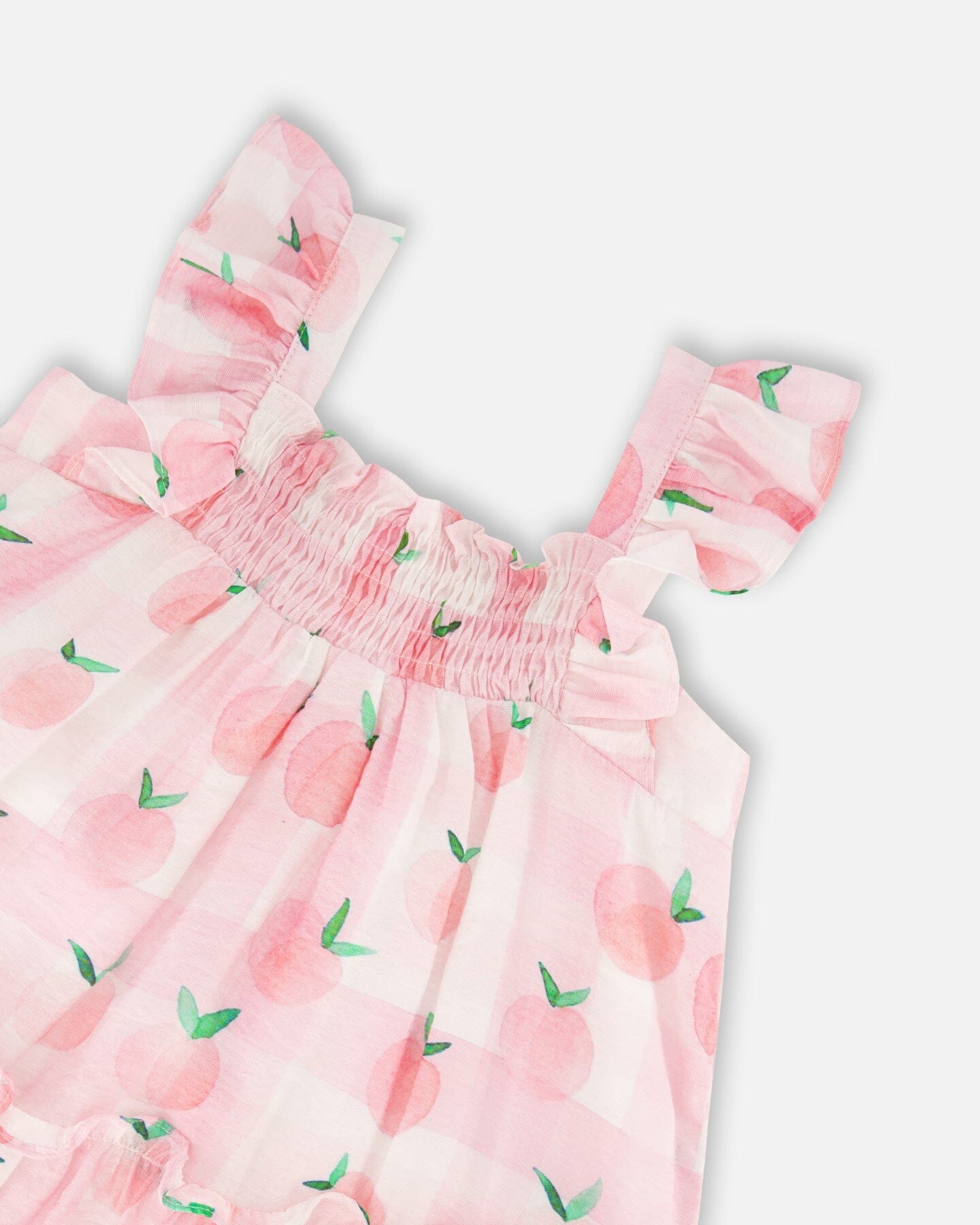 Sleeveless Veil Dress With Printed Peach - F30O88_000