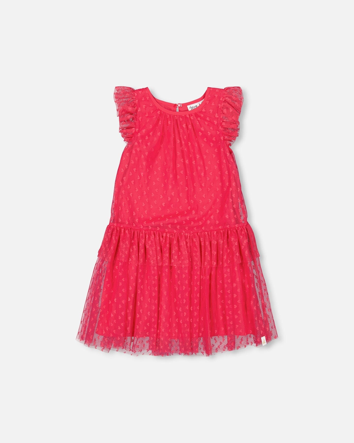 Heart Mesh Jacquard Dress Hot Pink - F30O92_639