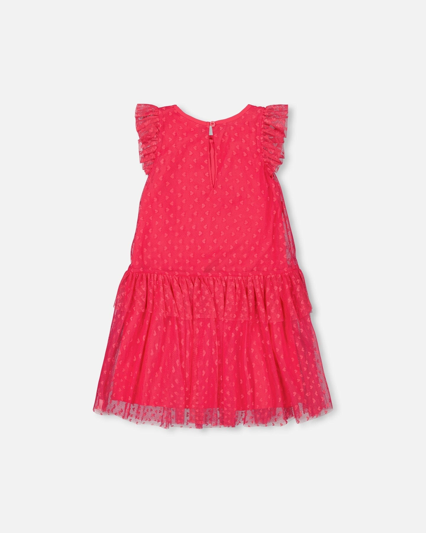 Heart Mesh Jacquard Dress Hot Pink - F30O92_639