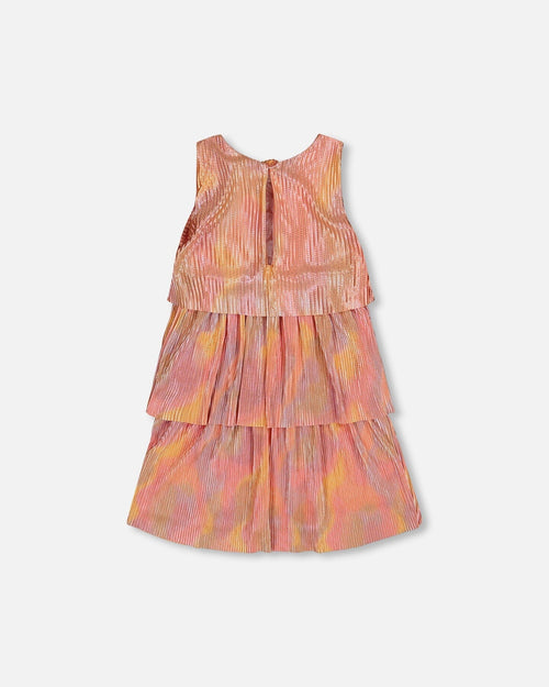 Pleated Layered Dress Metallic Rainbow - F30O94_000