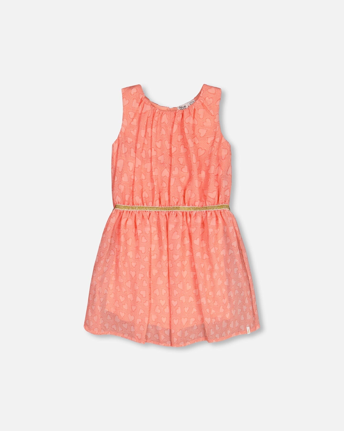 Heart Jacquard Chiffon Dress Coral - F30O95_853