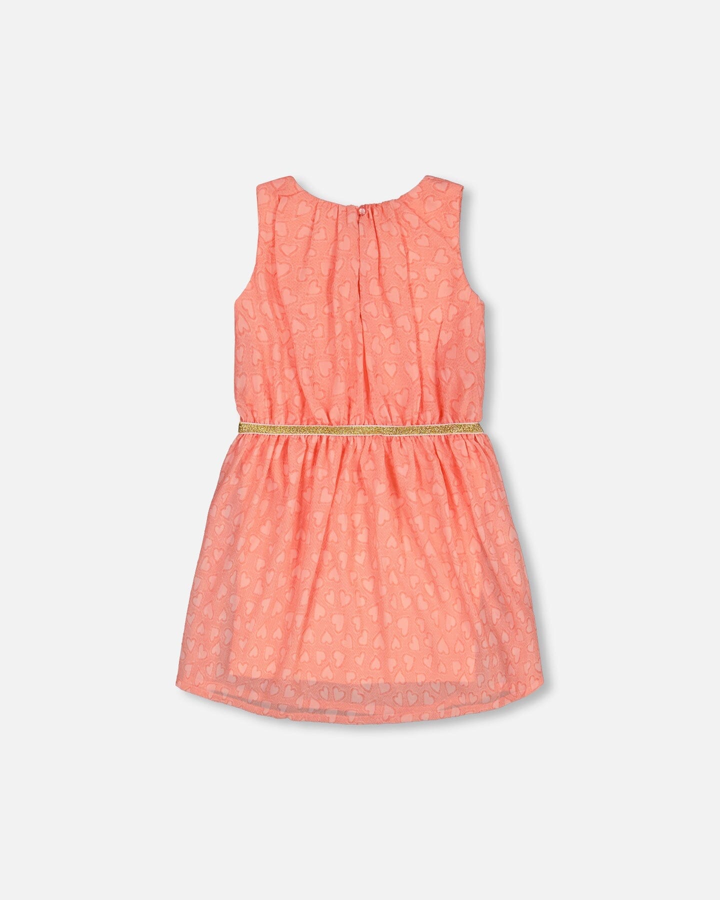 Heart Jacquard Chiffon Dress Coral - F30O95_853