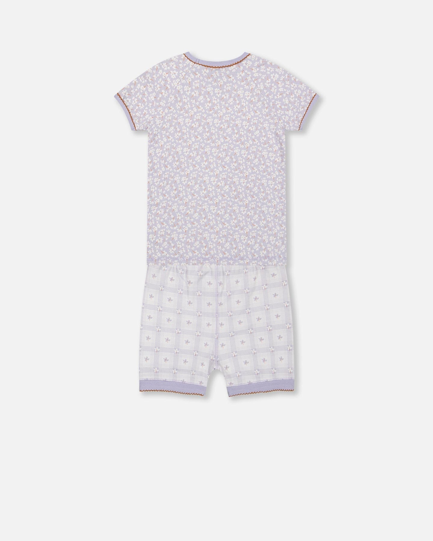 Organic Cotton Two Piece Pajama Set Lilac Printed Little Flowers - F30PG12US_066