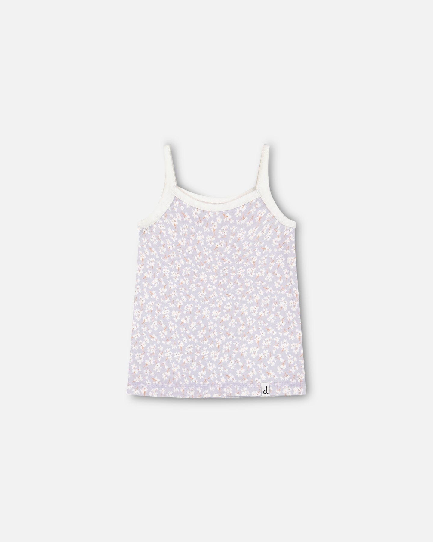 Organic Cotton Tank Top Lilac Printed Little Flowers - F30PG70_066