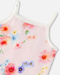 Organic Cotton Tank Top Light Pink Printed Flowers - F30PG70_072