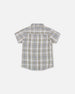 Plaid Short Sleeve Shirt Blue Green - F30S11_093