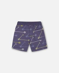 French Terry Short Blue Printed Scooters - F30S25_092