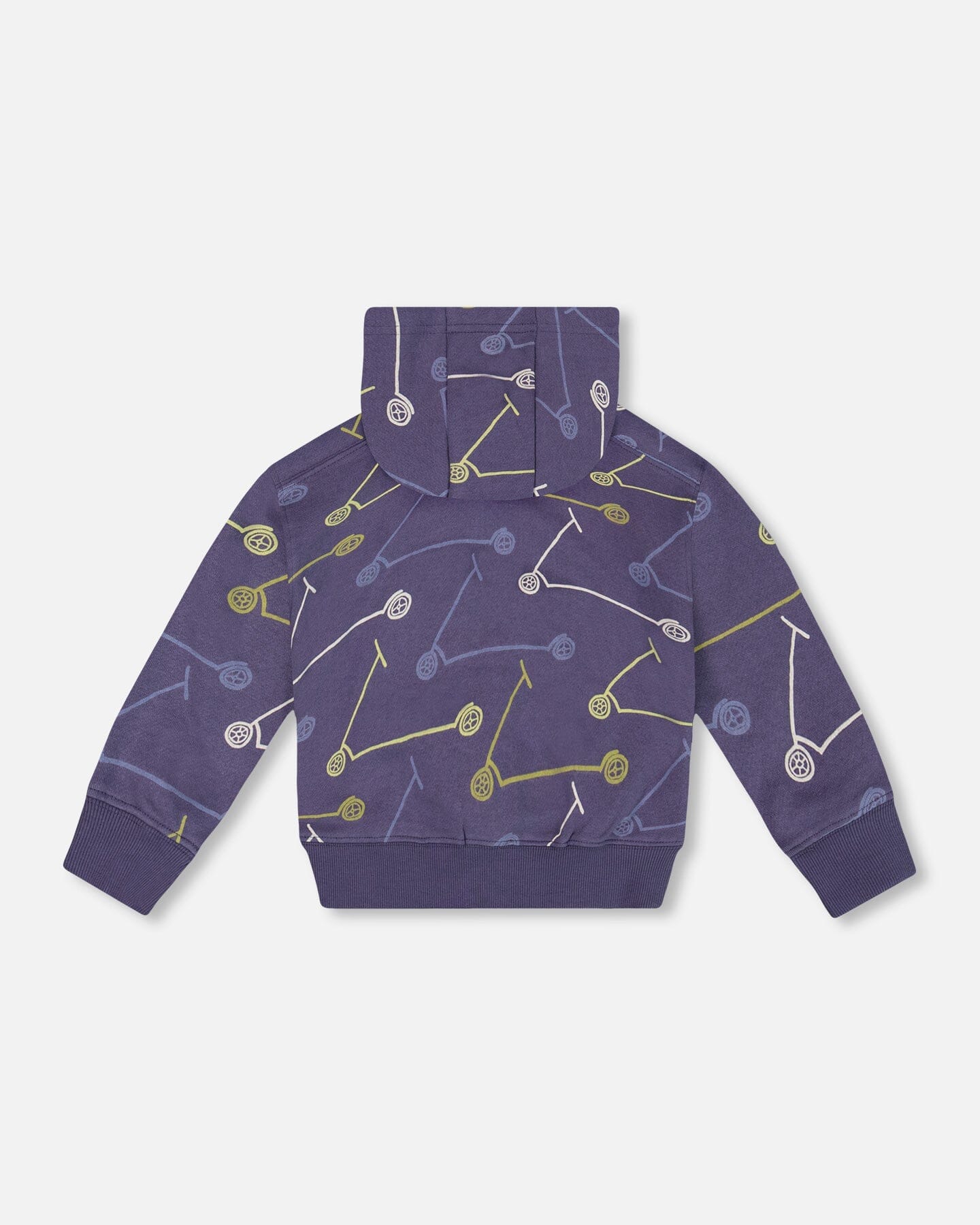 French Terry Hooded Sweatshirt Blue Printed Scooters - F30S30_092