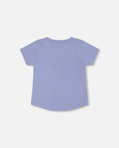 Organic Cotton T-Shirt With Print Blue - F30S70_467