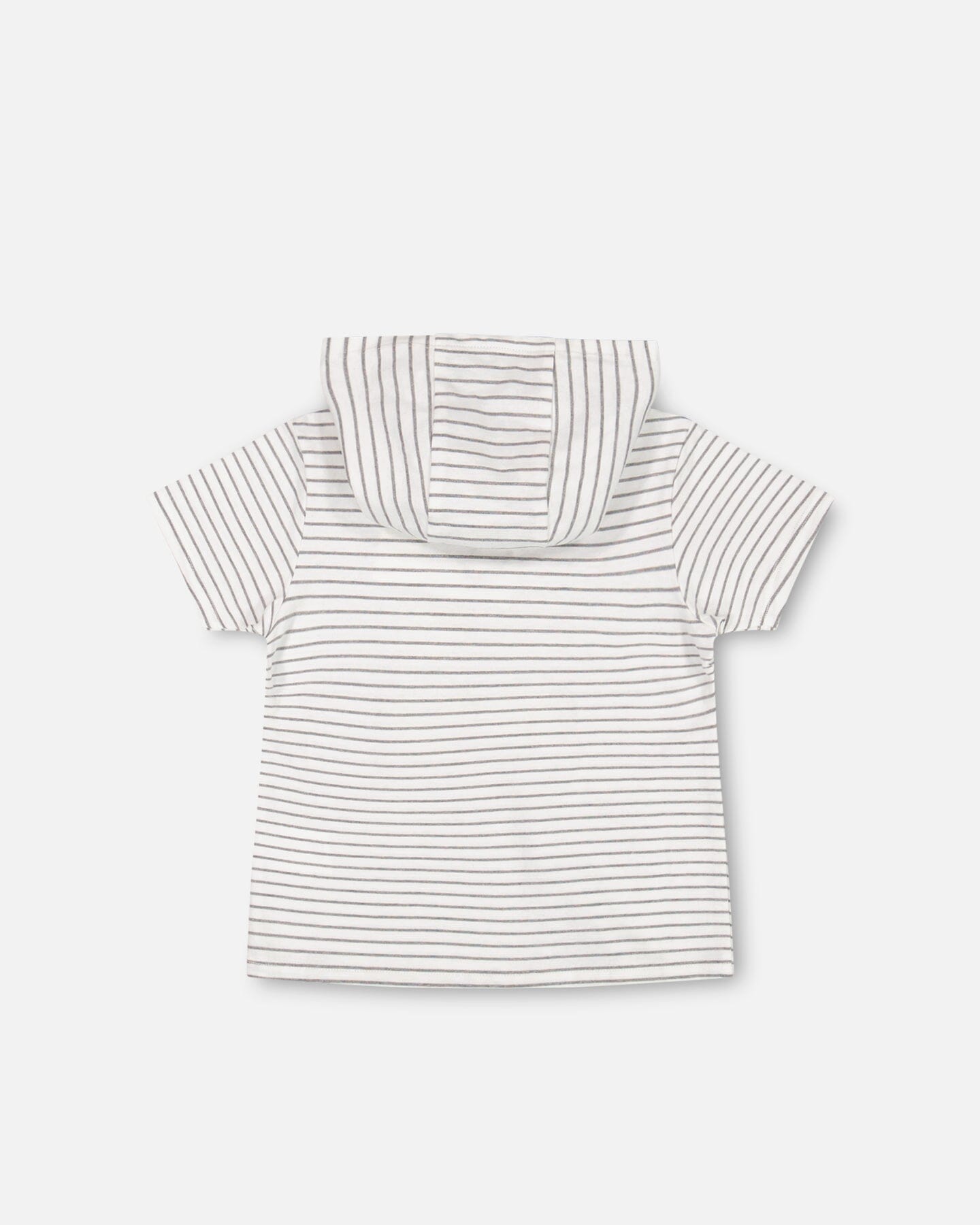 Hooded T-Shirt White And Grey Stripe - F30S72_094