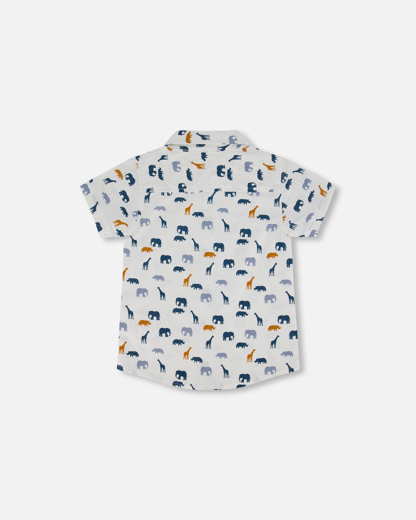 Short Sleeve Poplin Shirt White Printed Jungle Friends - F30T11_000