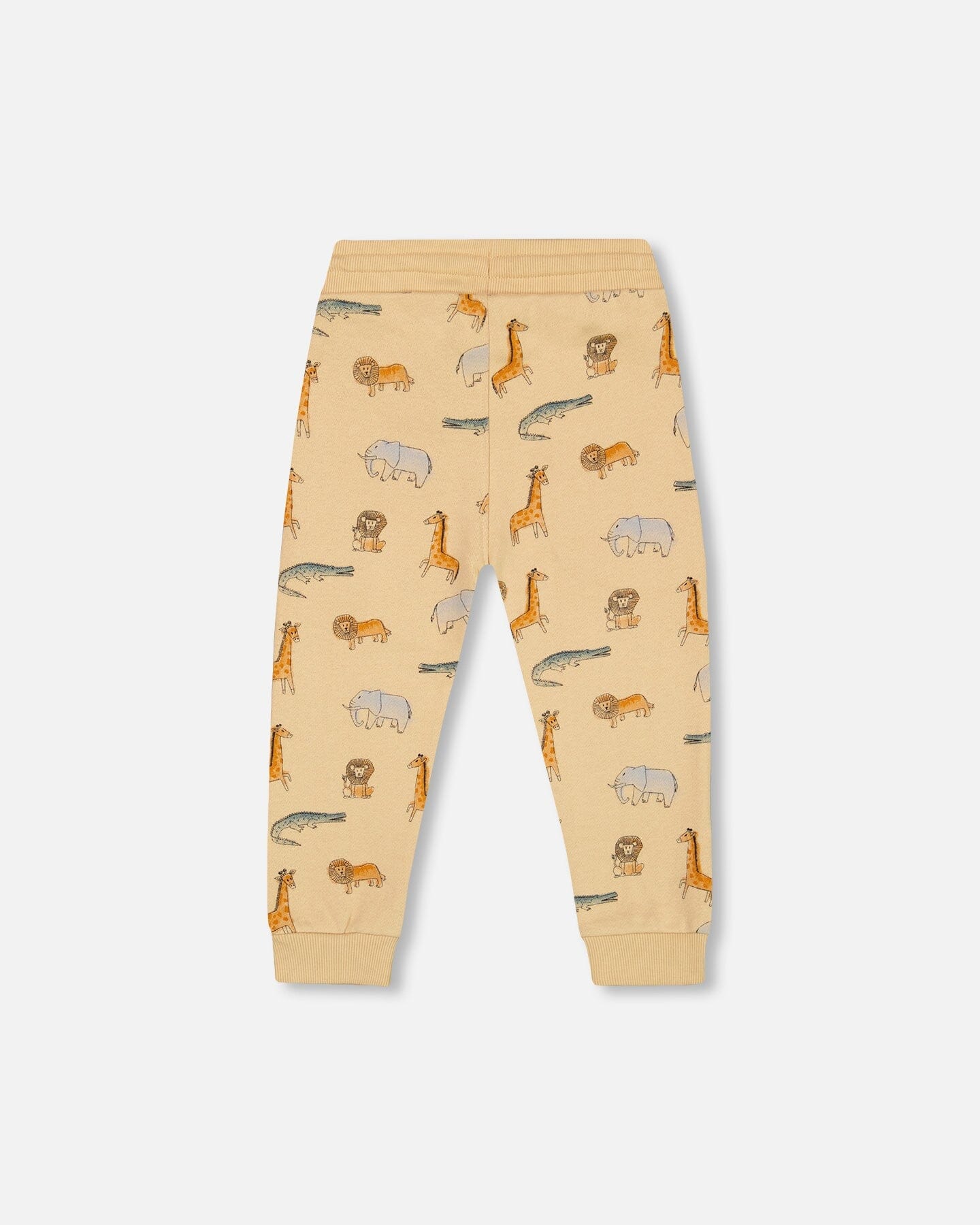 French Terry Sweatpants Beige Printed Jungle Animal - F30T20_096