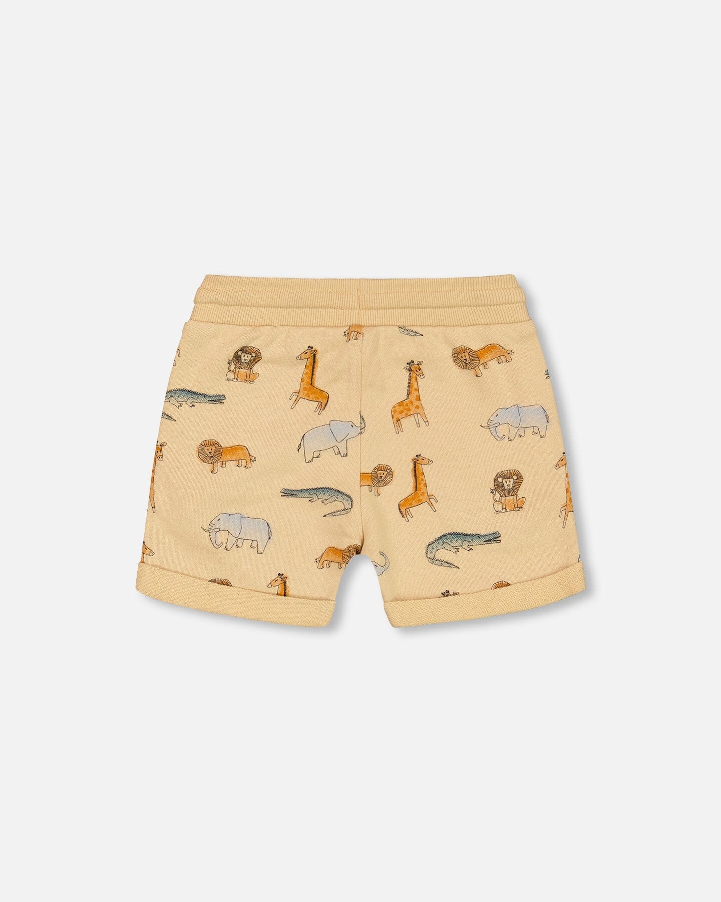 French Terry Short Beige Printed Jungle Animal - F30T25_096
