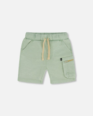 French Terry Short With Zipper Pocket Mint - F30T26_582