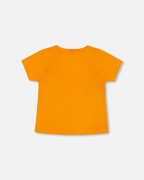 Organic Cotton T-Shirt With Print Orange - F30T70_271