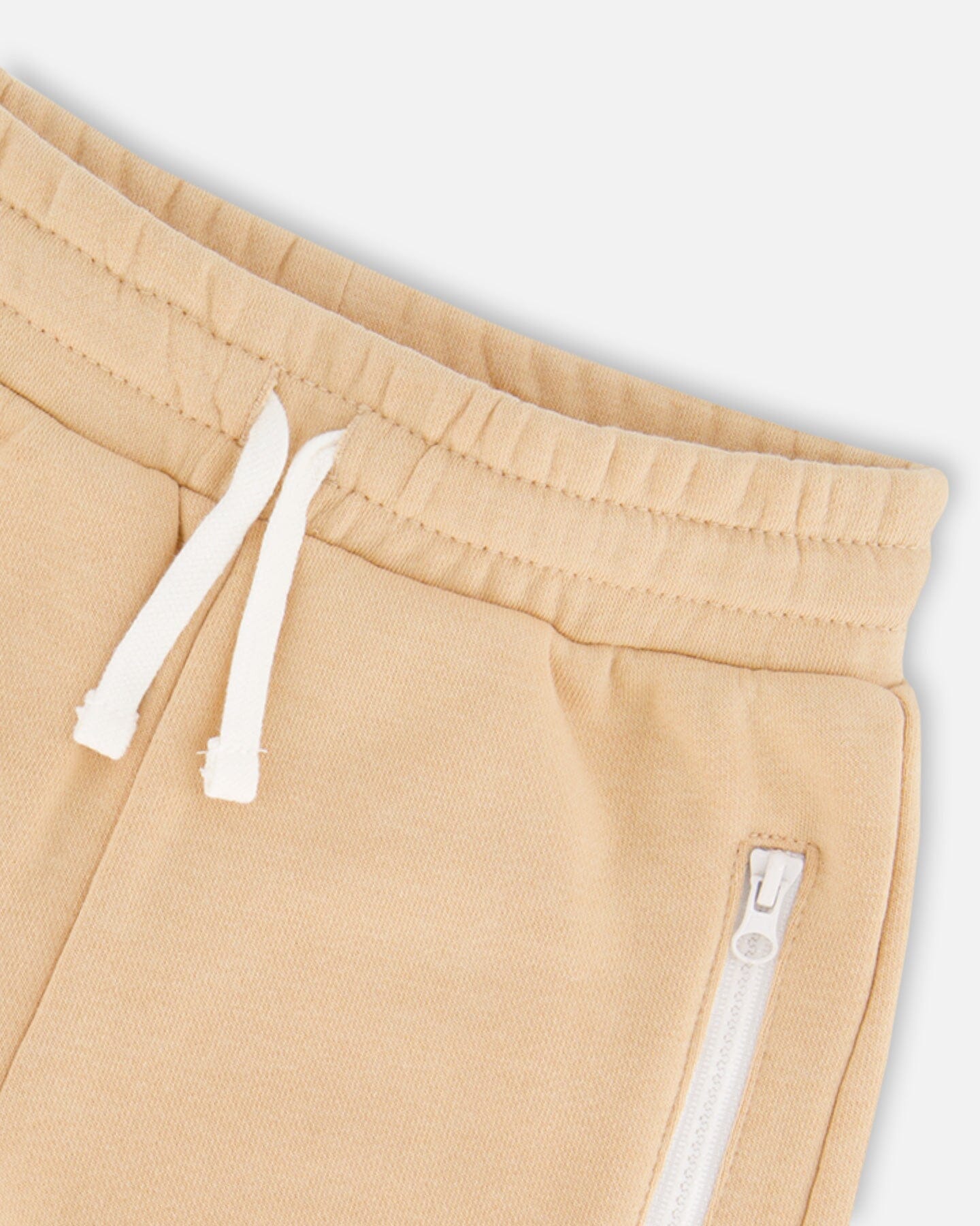 French Terry Short With Zipper Pockets Beige - F30U26_137