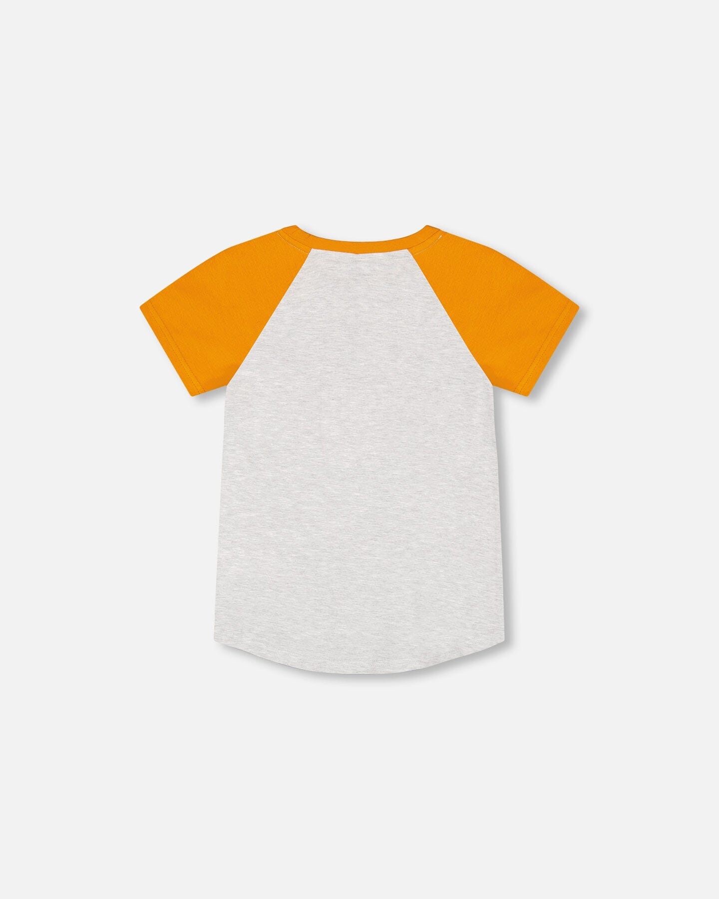 Organic Cotton Raglan T-Shirt Light Gray Mix And Orange - F30U71_191