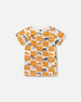 Organic Cotton Printed T-Shirt Yellow Ochre - F30U73_101