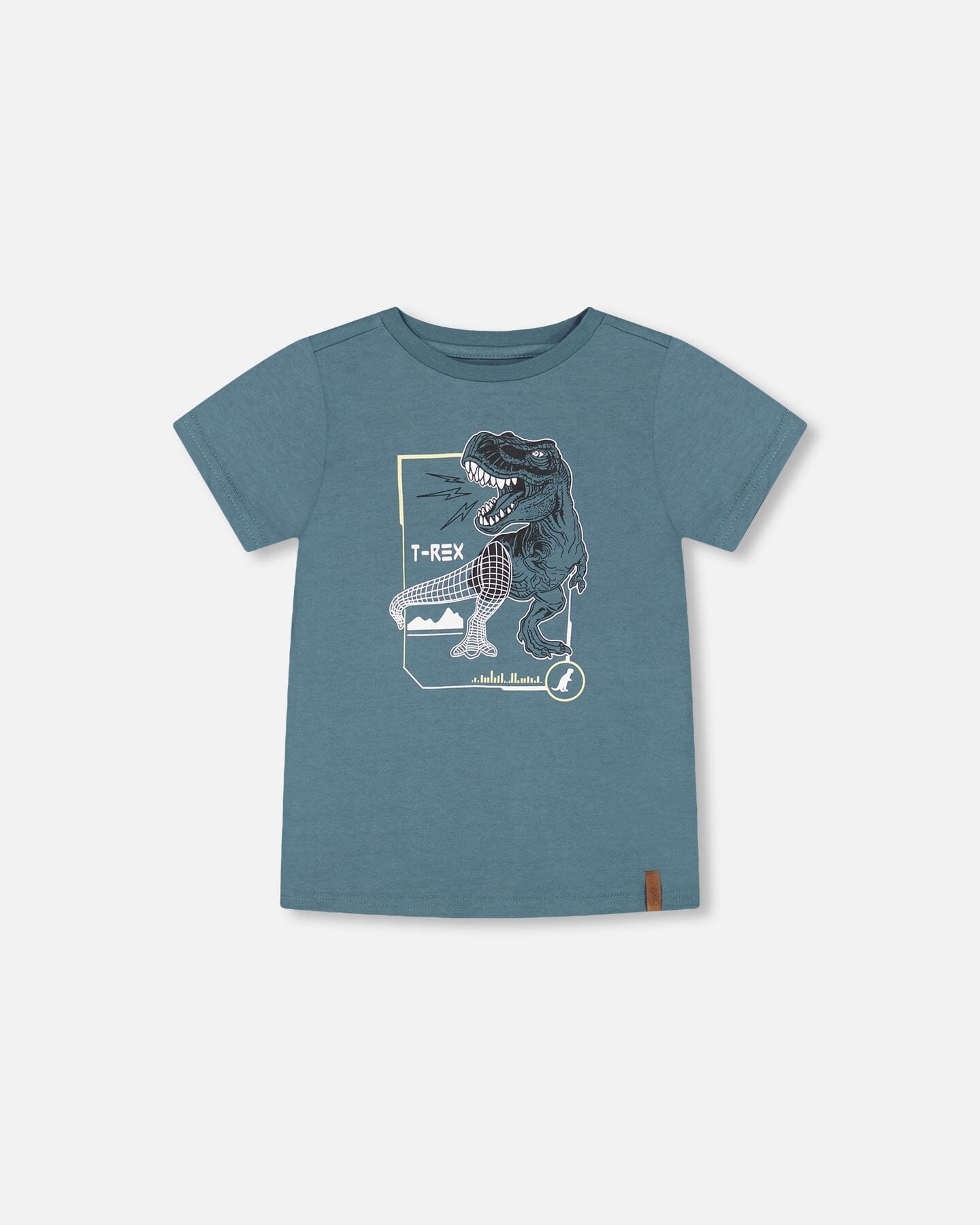 T-Shirt Pine Green Dinosaur Print - F30U75_375
