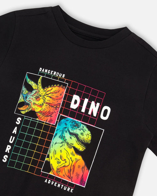 T-Shirt Black Dinosaur Print - F30U75_999