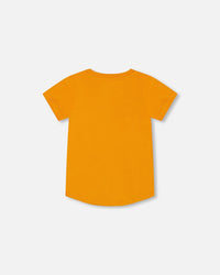 Organic Cotton T-Shirt With Sneaker Print Orange - F30U77_271