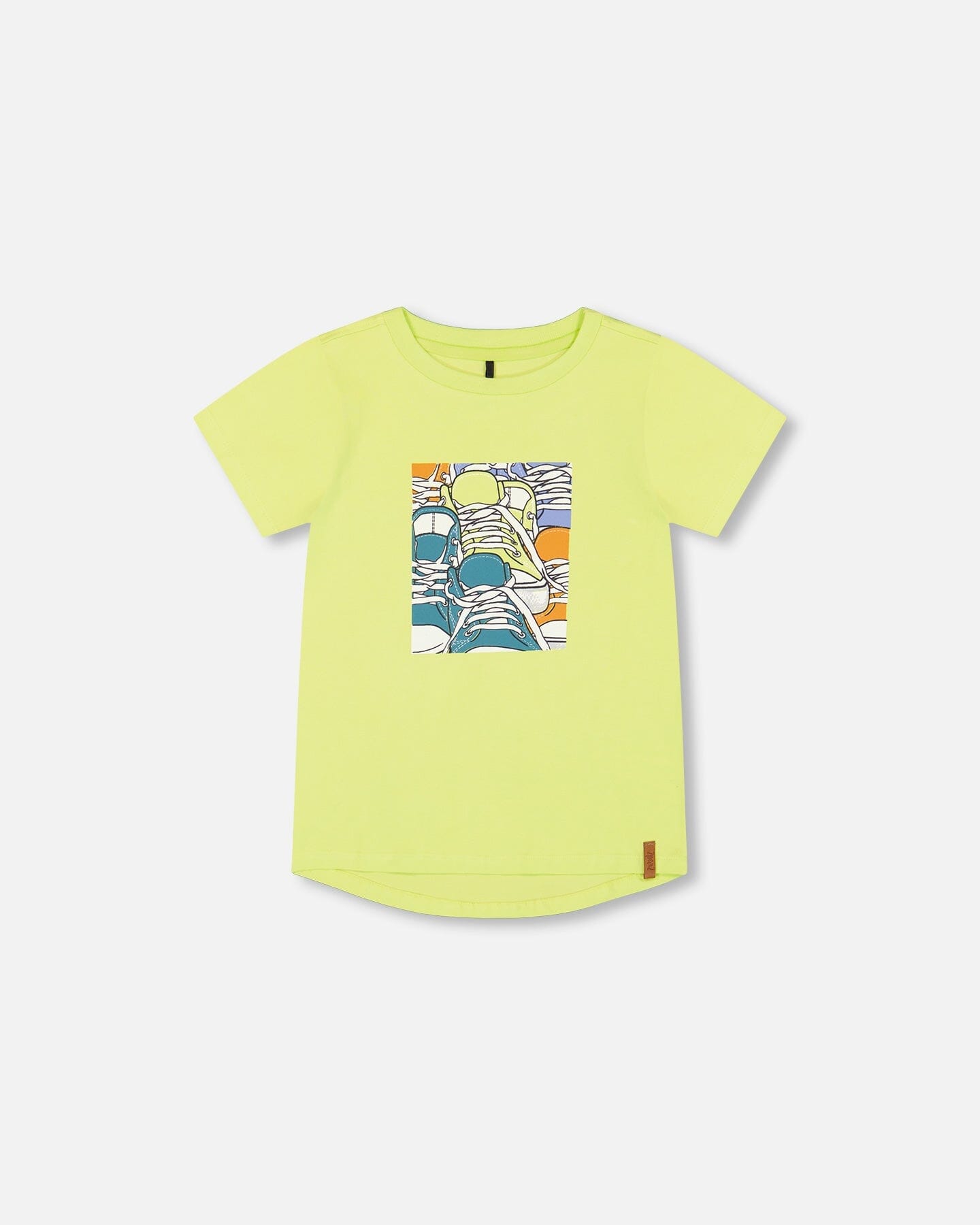 Organic Cotton T-Shirt With Sneaker Print Lime - F30U77_329