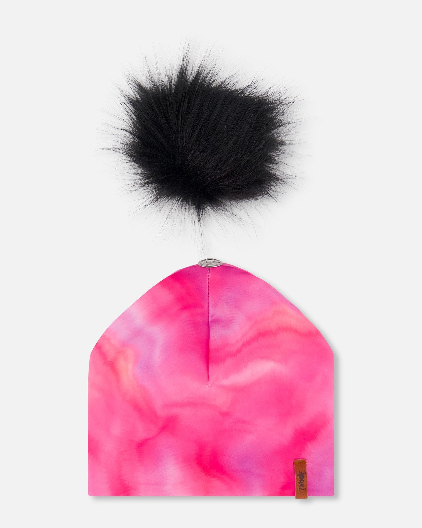 Detachable Pompom Hat Printed Fuchsia Marble Outdoor Accessories Deux par Deux 