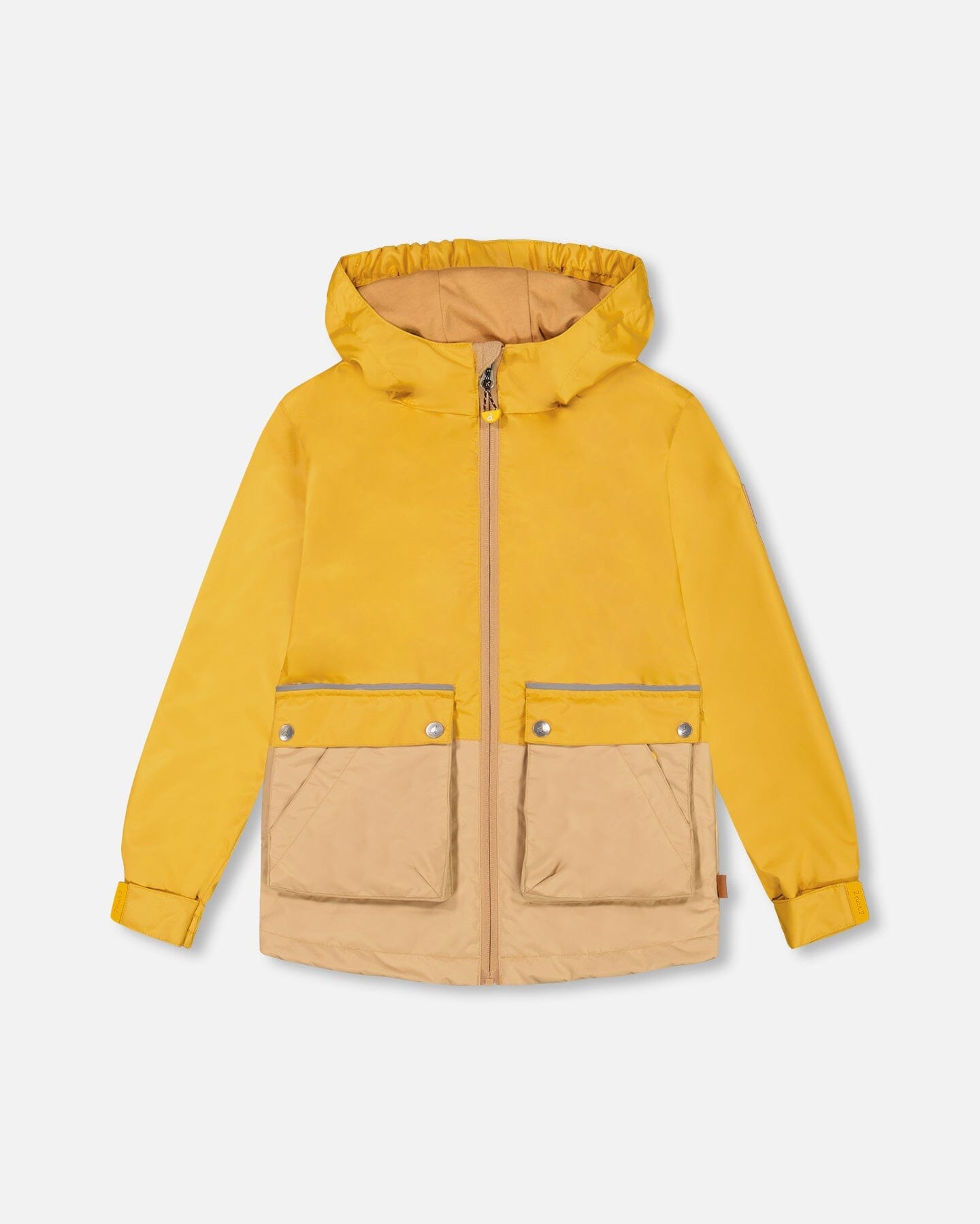 Hooded Colorblock Parka Yellow And Beige - F30W46_254