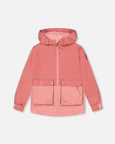 Hooded Colorblock Parka Ancient Rose